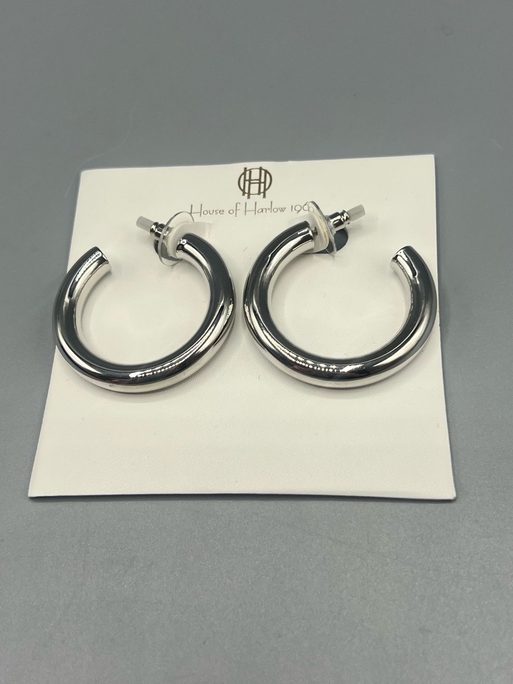 House of Harlow 1960 Polished Silver-Tone Thick Hoop Earrings